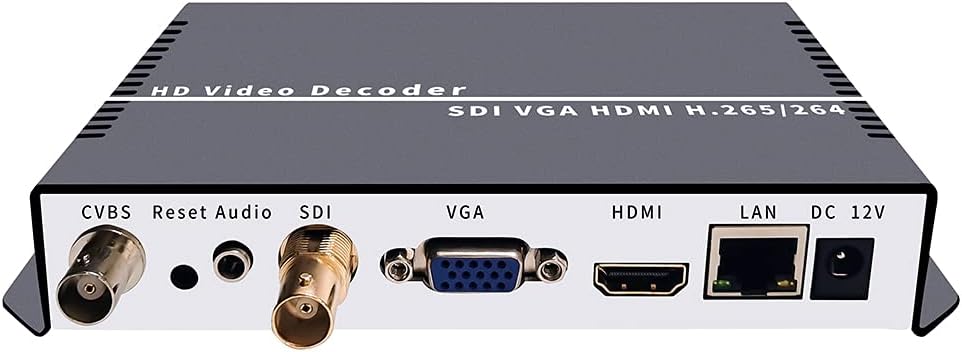 iseevy H.265 H.264 SDI Decoder with IP to SDI HDMI VGA CVBS Output for Advertisement Display, IP Encoder Decoding, Network Stream Decoding Support RTMP SRT RTSP RTP UDP HTTP