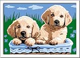 Ravensburger CreArt 27839 - Süße Hundewelpen - Malen nach Zahlen Hunde für Kinder ab 7 Jahre, Malset mit Rahmen, Pinsel und Acrylfarben, Geschenk für Mädchen und Jungen