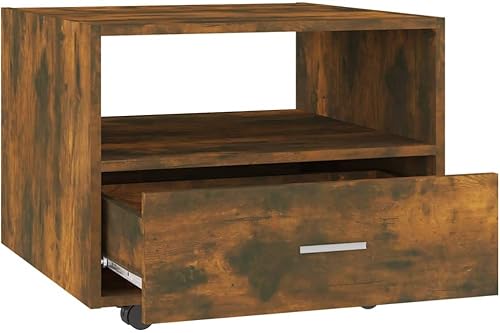 Miniatura 7 de CKioict Coffee Table,mesa,Farmhouse Coffee Table,for Pool Decks, Gardens, patios, courtyards Smoked Oak 21.7"x21.7"x15.7" Engineered Wood