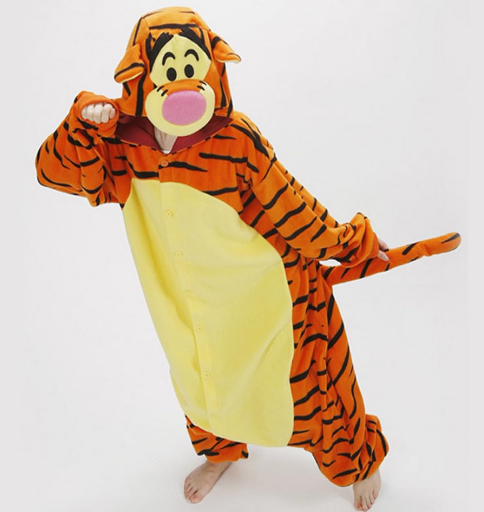 Pigiamone Pigiama Animale per adulti e bambini unisex, Pigiami animali Invernali in Flanella monopezzo, Morbido e Caldo, Ideale Costume Carnevale Halloween