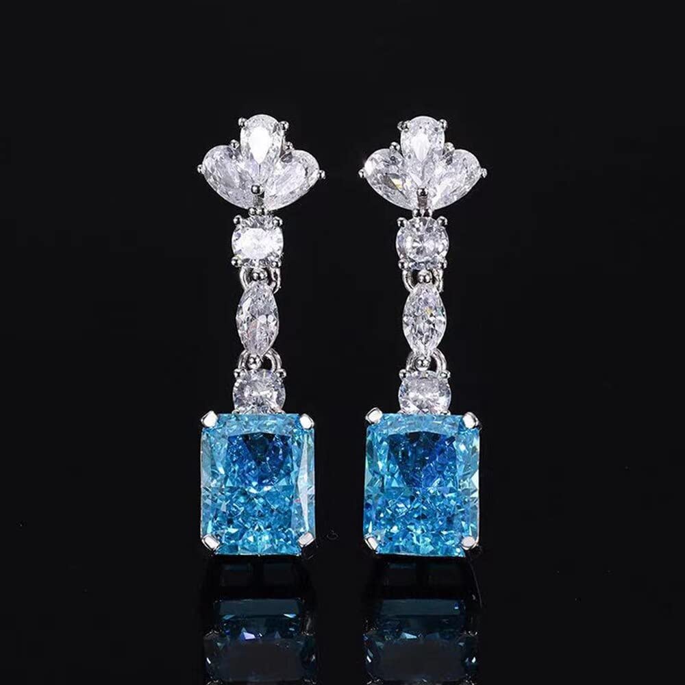 Boucles d'oreilles Moissanite argent 925 LXGGUC bijoux de mariage coupés 8x10mm