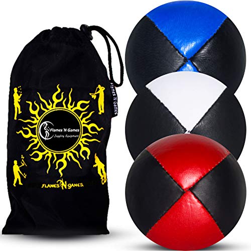  3X Balles de Jonglage en Cuir Super Durable (L...