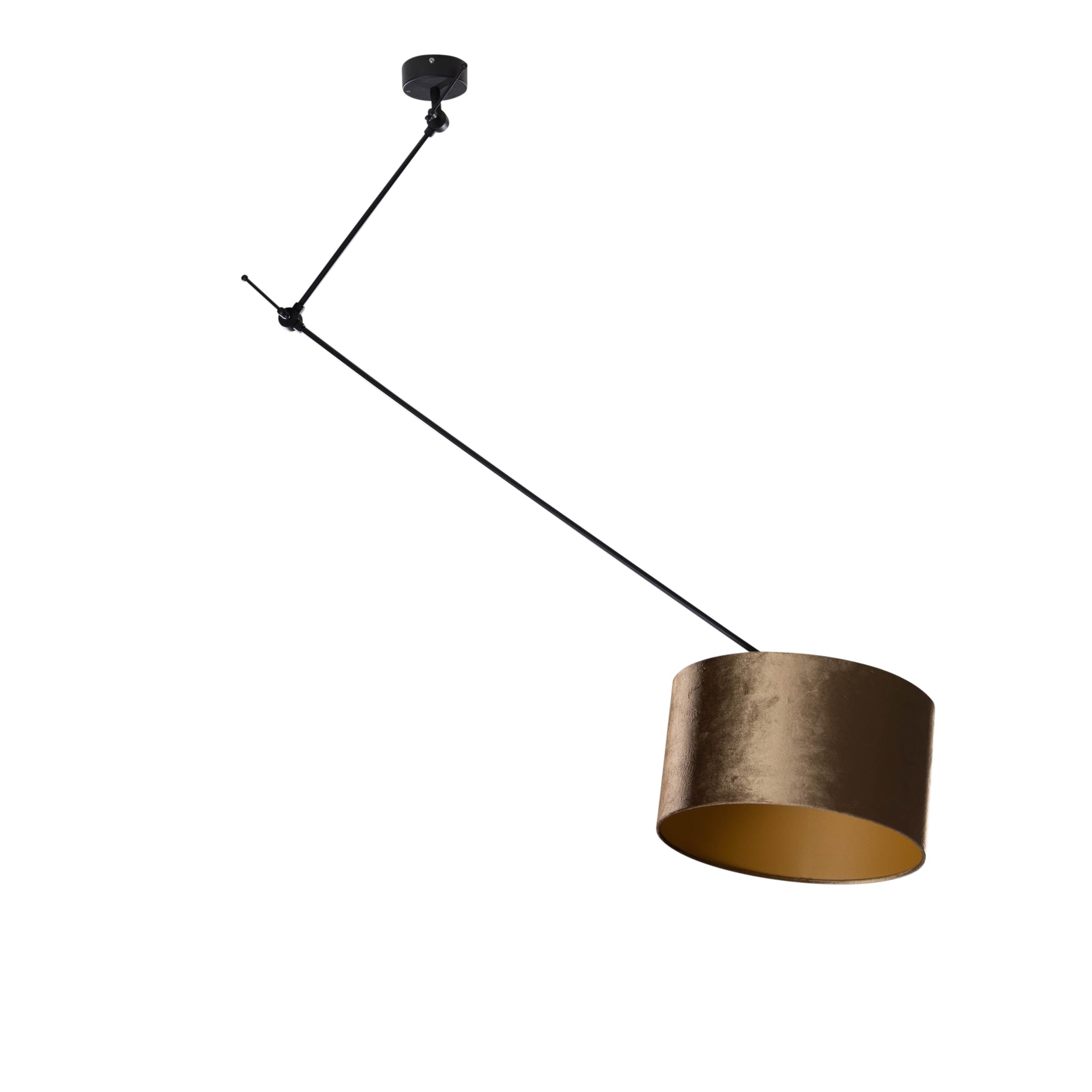 Qazqa lampada a sospensione con paralume (1 luce) nero 35cm Blitz Shade