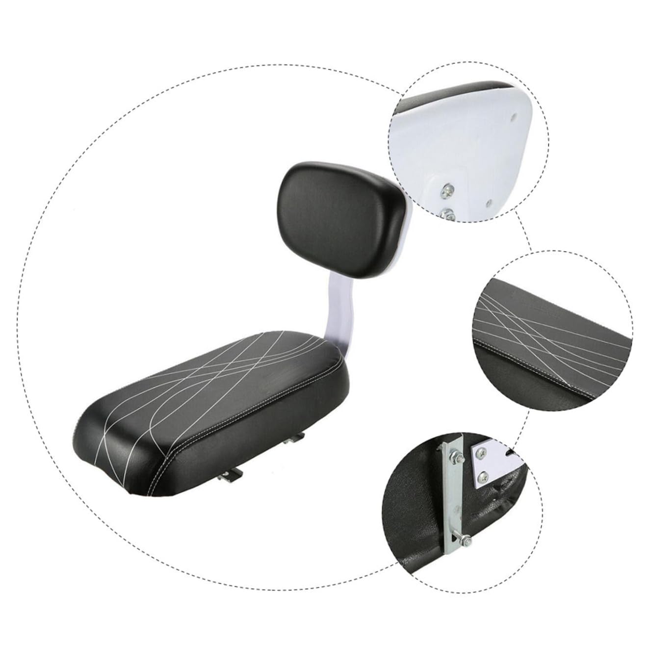 Happyyami Cuscino Posteriore per Trasporto Passeggero Schienale Morbido e Confortevole in Cuoio Nero per Bicicletta su Bici Pieghevoli e Stradali