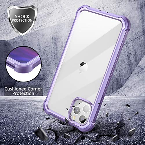 Dexnor iPhone 11 Pro Case with Screen Protector Clear Rugged Full Body Protective Shockproof Hard Back Defender Dual Layer Heavy Duty Bumper Cover Case for iPhone 11 Pro 5.8" - Purple by Dexnor - Image 5