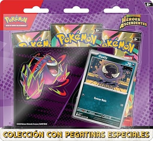 Pokémon: Colección con Pegatinas Especiales de Megaevolución-Héroes Ascendentes: Gastly (1 Carta holográfica de promoción y 3 Sobres de Mejora) | Ya disponible en tu tienda friki favorita! En mundofriki.es! Pokémon: Colección con Pegatinas Especiales de Megaevolución-Héroes Ascendentes: Gastly (1 Carta holográfica de promoción y 3 Sobres de Mejora) | Ya disponible en tu tienda friki favorita! En mundofriki.es!