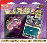 Pokémon: Colección con Pegatinas Especiales de Megaevolución-Héroes Ascendentes: Gastly (1 Carta holográfica de promoción y 3 Sobres de Mejora)