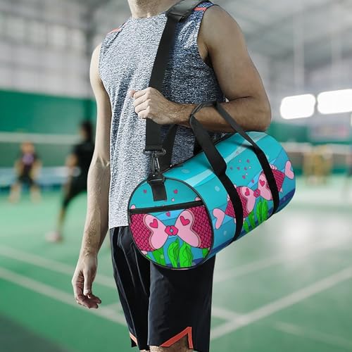 Sac week-end Poisson Rose compact 45x23x23cm aux sangles confort - 7