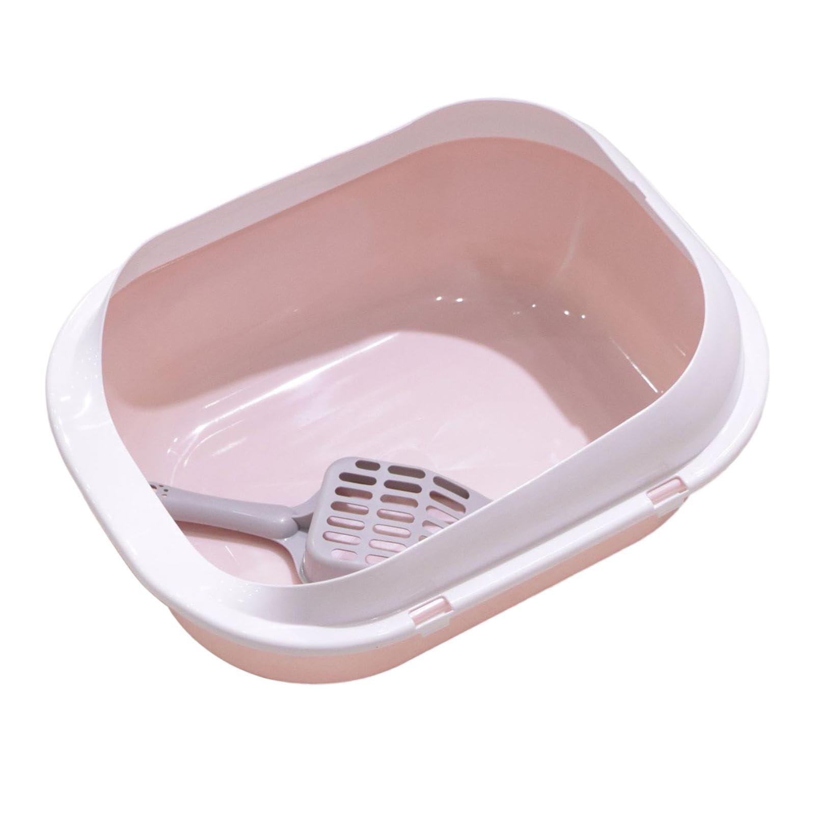 Kuweta dla kota Toaleta Otwarta górna kuweta zwierząt Wysokie boki Prywatność Pojemnik na kuwetę Miska z piaskiem Kot małych(Pink)