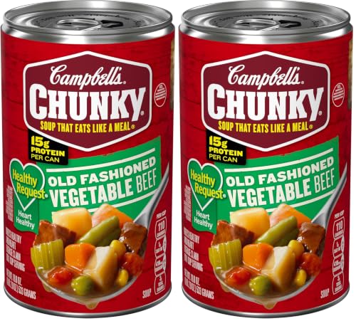 Image of Campbell's Chunky Healthy Request Soup, Old Fashioned Vegetable Beef Soup, 18.8 Oz Can (Pack of 2)