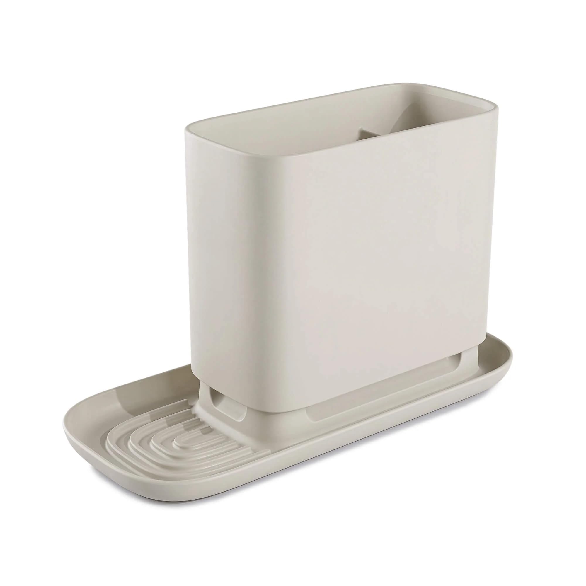 Zeal Cream Worktop Sink Tidy Organiser, Cutlery And Utelsil Pot Drainer,