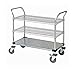 Quantum Storage Systems WRC-2436-3CG 3-Tier Wire Utility Cart, 2 Wire and 1 Solid Shelf, Chrome Finish, 24