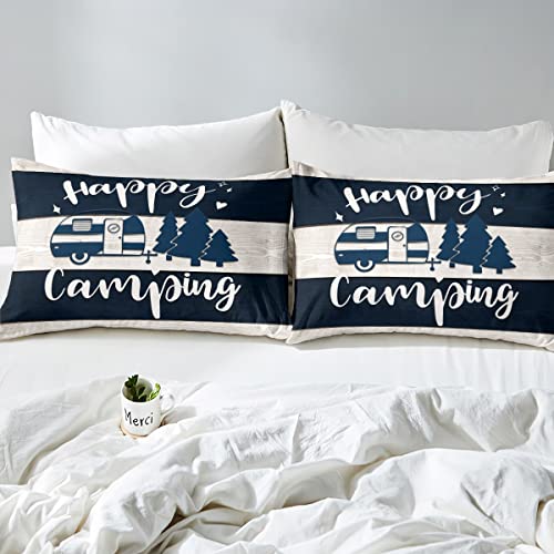 richhome Camping Car Decor Comforter Cover,RV Travelling Trailer Car Camper Duvet Cover for Girls Teens Bedroom Gifts,Spring Outing Western Farmhouse Comforter Cover with 2 Pillowcases - Image 4