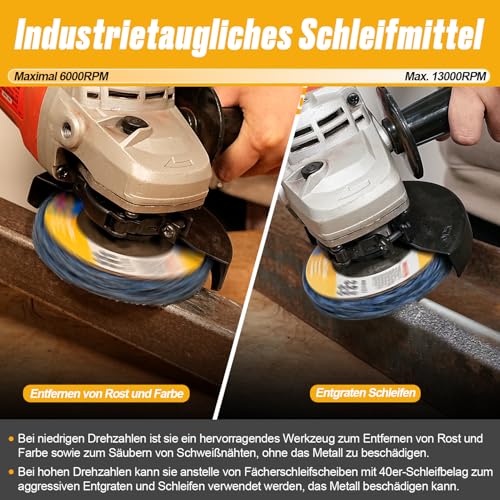 NuoDunco 125MM CSD Scheibe Schleifscheiben,5 Stück blaue Reinigungsscheiben, Nylon Flex Scheiben Entfernung Von Farben Rost für Winkelschleifer