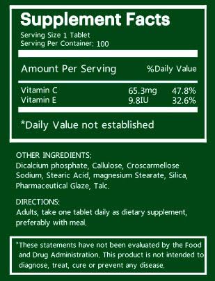 Miniatura 2 de NA 'trition vitramin C + E Tabletas, alta absorción tabletas