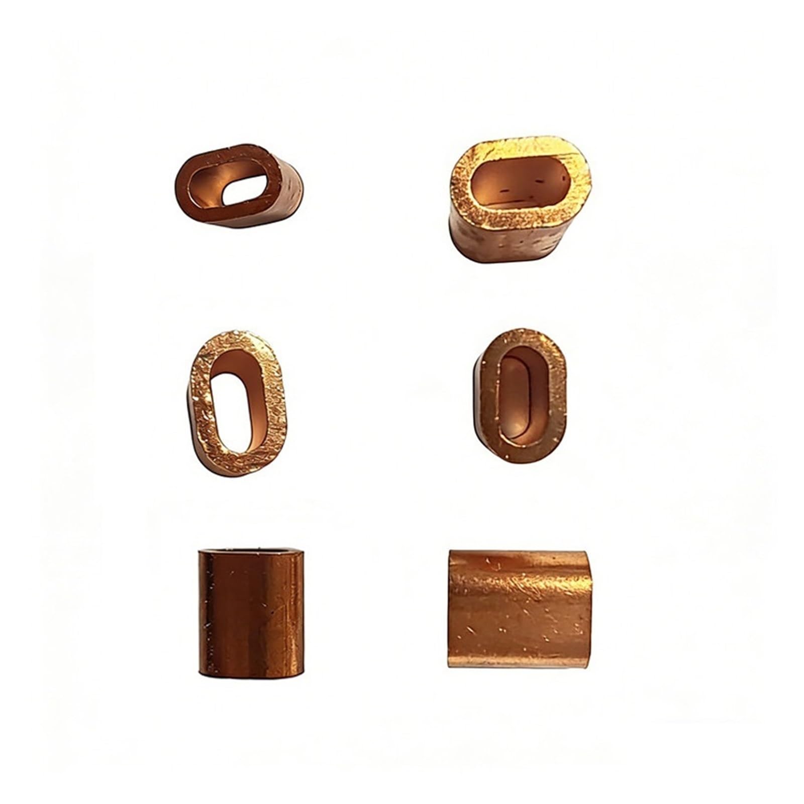 Manchon rond cuivre sertissage Embouts ovales en cuivre de taille M1 à M12, raccords boucle sertir, Clip fixation for câble acier, pince Ellipse(Size M12 1pcs)