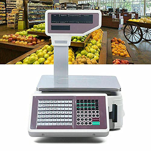 Báscula comercial digital 110V con impresora térmica miniatura 2