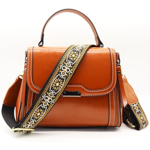 Image of Purse Strap,1.5 inch Leather End Shoulder Strap Adjustable Replacement,Retro Multi-Pattern Crossbody Bag Straps