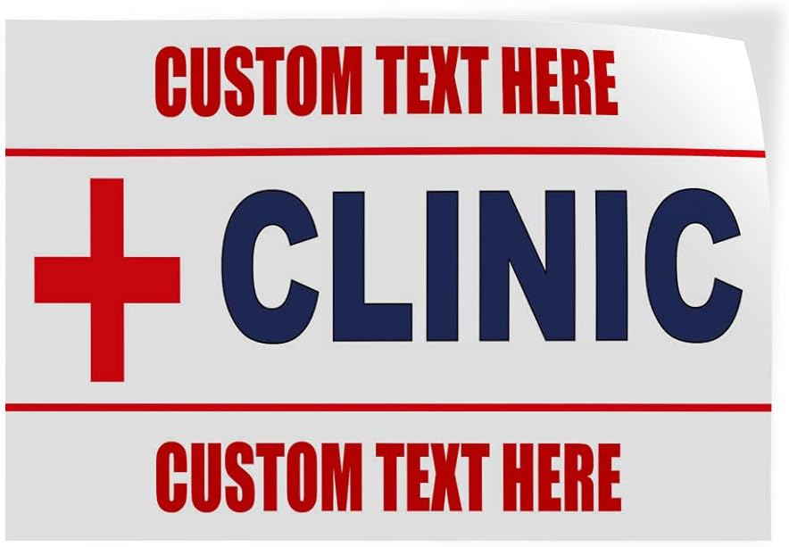 Custom Decal Stickers Multiple Sizes Clinic Blue Outdoor Advertising Printing Industrial Vinyl Safety Sign Label in-Home Medical Care in-Home Nursing Personalized Text Here 24x18Inches