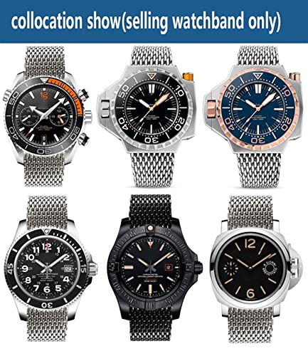 Bracelet de montre en acier anti transpiration 20mm maille respirante - 7
