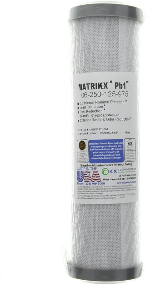 KX Matrikx 06-250-125-975 Lead, Cyst, Chlorine Taste and Odor Reduction Filter, 10-Inch