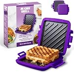 Microwave Sandwich Maker, Toaster, 4 Minute Grill, Grilled Cheese, Crispy, Toastie Maker, Panini Press, Dishwasher Safe, Microwave Grill, Office, Home, Travel & School Dorms (Purple, Regular)