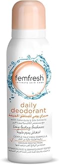 Femfresh Daily Freshness Intimate Deodorant, Gentle Vaginal Odour Protection Spray for Women, Long-Lasting 12-Hour Freshness, Hypoallergenic, pH Balanced & Soap-Free, Safe for Sensitive Skin, 125 ml