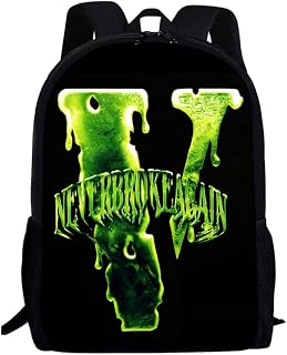 Fashion Big V Laptop Backpack Vlone Backpack Lightweight Casual Travel Laptop Backpack for Women Men (V Letter Background Backpack)
