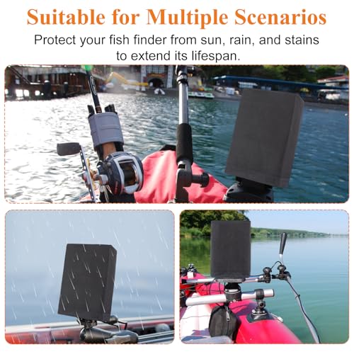 Image of Fishfinder Cover 3-10in,Depth Finder Oxford Fabric Waterproof Protection Accessories,for Hummingbird Lowrance Models,Protects Your Screen and Device from Sun Adverse Weather Damage Fishing
