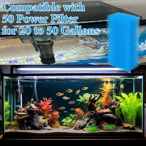 Image of Threlaco 6 Pack Foam Filters Compatible with AquaClear 50 Power Filter, Aquarium Foam Insert, Replacement Sponge Pads for Use in Freshwater & Saltwater Aquarium