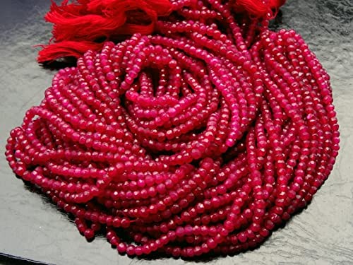 Ruby micro faceted rondelle fil de pierres fines pour offrir un cadeau artisanal unique