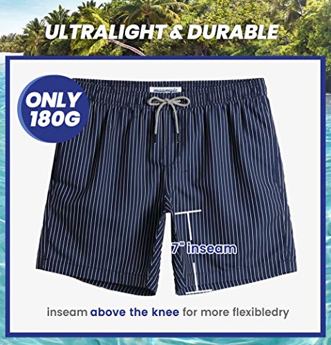 Image of maamgic Mens Slim Fit Swim Shorts Swim Trunks 7 inch Quick Dry Mens Bathing Suits with Mesh Lining