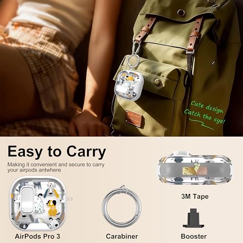 Image of for Apple AirPods 4 Case 2025 with Safety Lock & Foldable Phone Stand, Dog | Double Drop Protection,Two-Piece Design, Airpod 4 Case with Keychain & Cleaner Kit, Support Wireless Charging, Shockproof