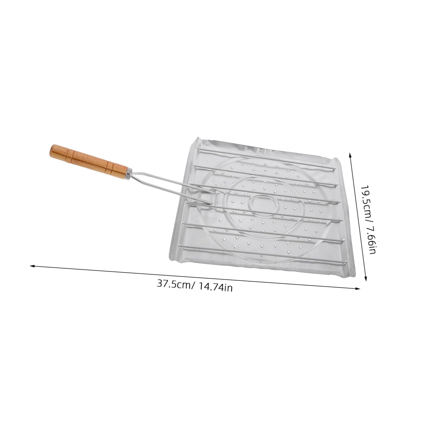 STOBAZA Versatile Outdoor Bbq Tool for Grill Smoking Meat Accessories Wooden Handle Cooking Utensil for Camping