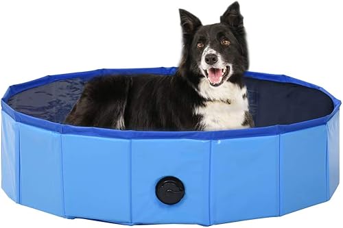 Miniatura 43 de SKM Piscina plegable para perros Azul 78.7"x11.8" PVC
