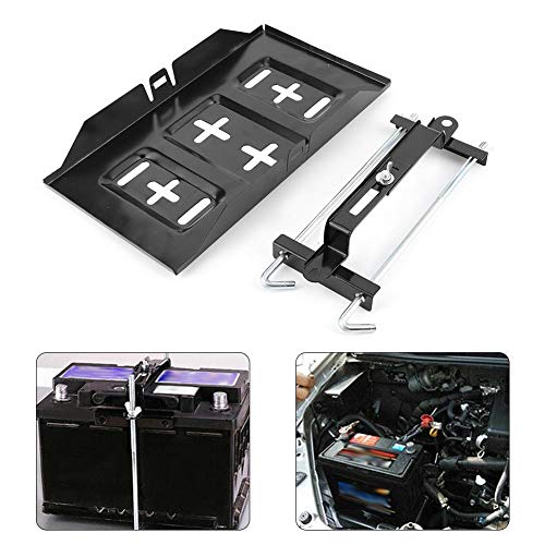 Battery Tray, Universal Battery Tray Clamp Hold Down Clamp Bracket Kit Sturdy Metal Battery Tray Holder, for Cars Automobile Vehicle Factory(27cm) by Cocosity - Used condition - Image 3
