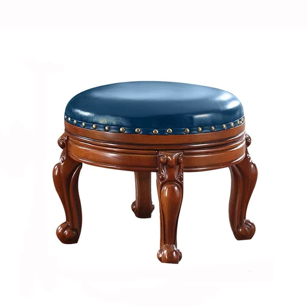 Repose-pieds ottoman rotatif bleu pour une ambiance de salon cocooning