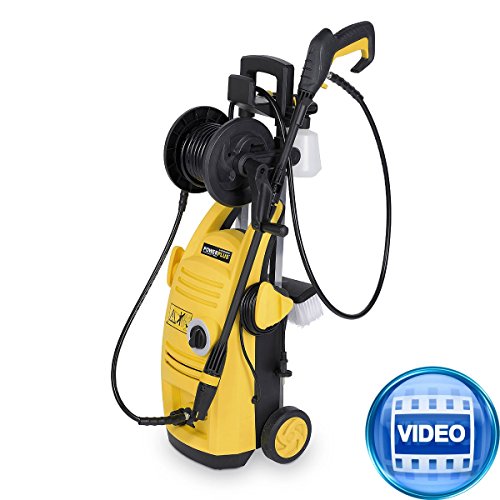 Preisvergleich Produktbild Hochdruckreiniger, Dreckfräse, Flächenreiniger, Terrassenreiniger mit Schlauchrolle, 3 Düsen und extra Zubehör - POWXG9030