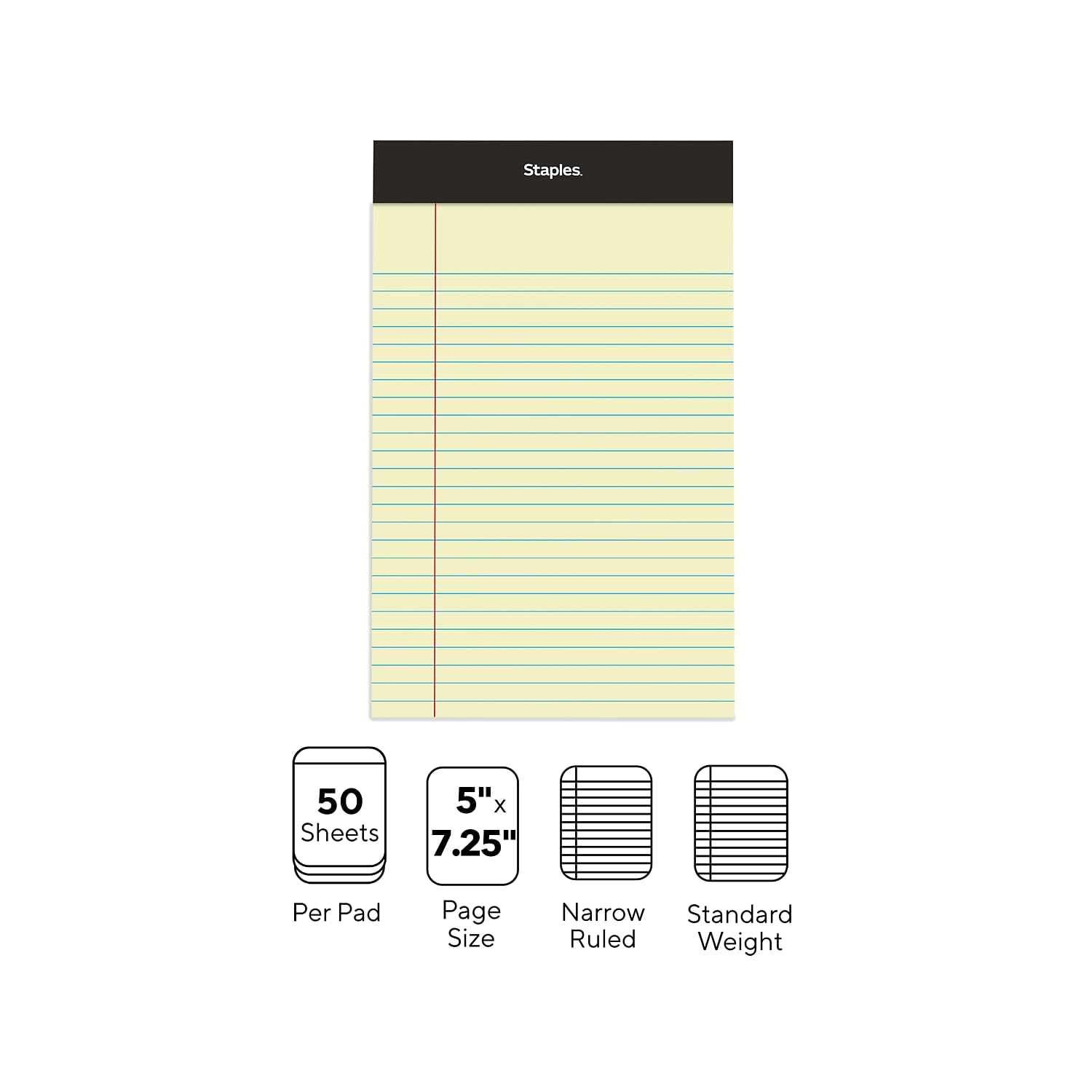 Amazon.co.jp: Staples 163832 メモ帳 5インチ x 8インチ 細い