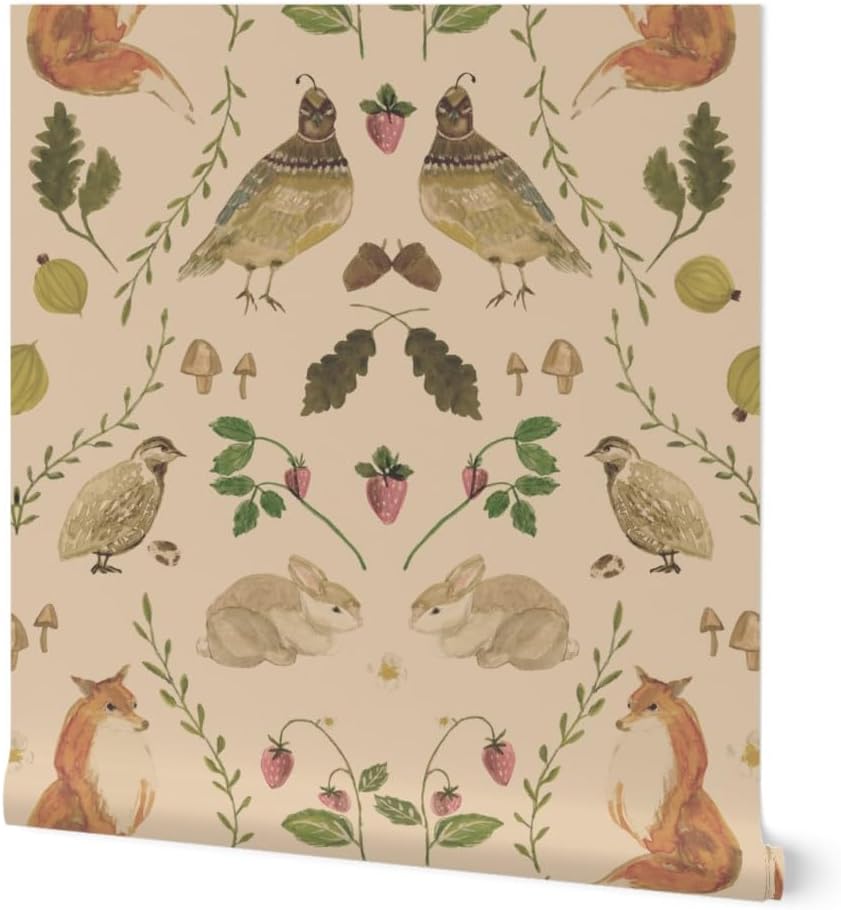 Removable Wallpaper Swatch - Woodland Custom Pre-Pasted Wallpaper by Spoonflower