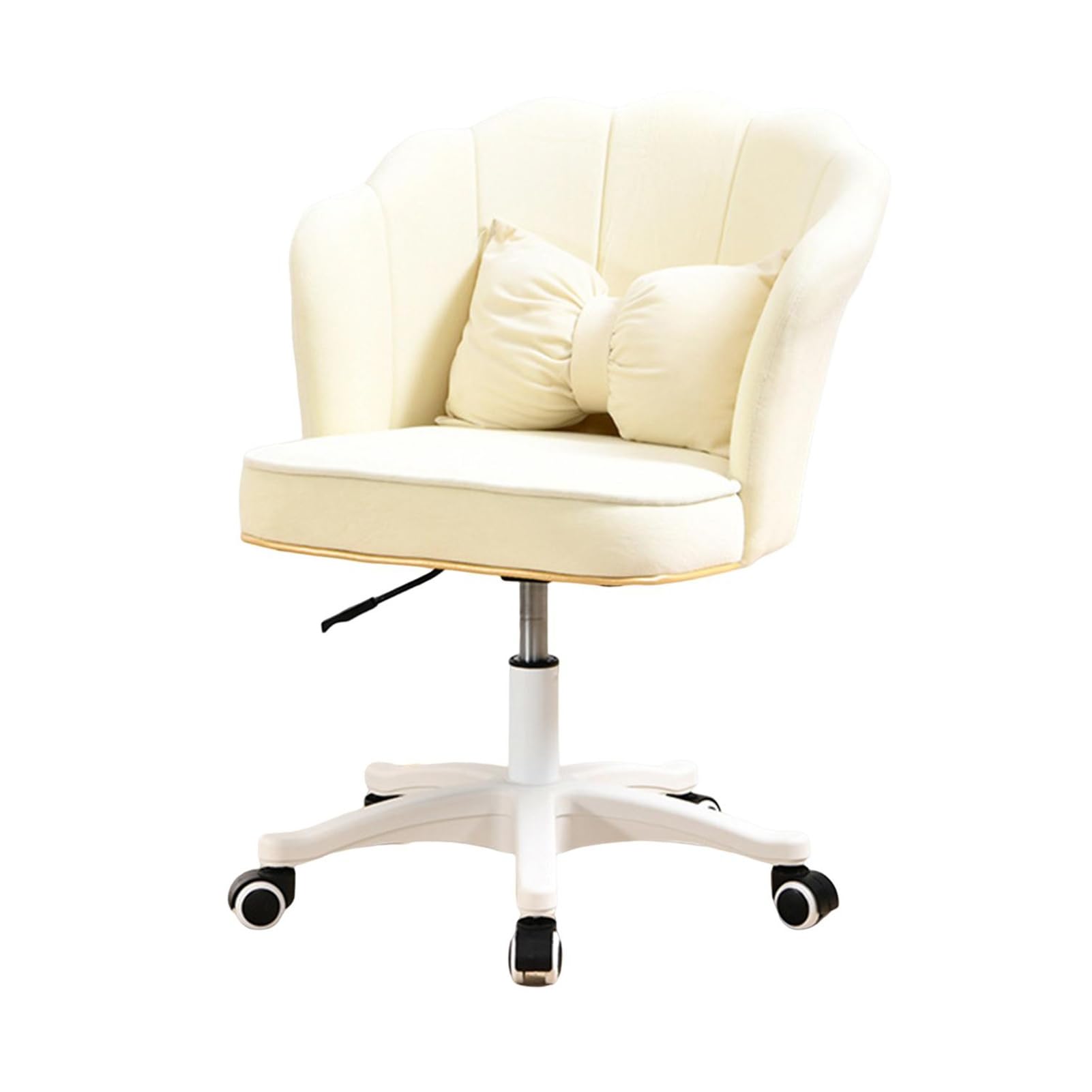 Criss Cross Chair Wheels Wide Cross Legged Office Desk Vanity Chair Comfy Fabric Armless Adjustable Swivel for Home