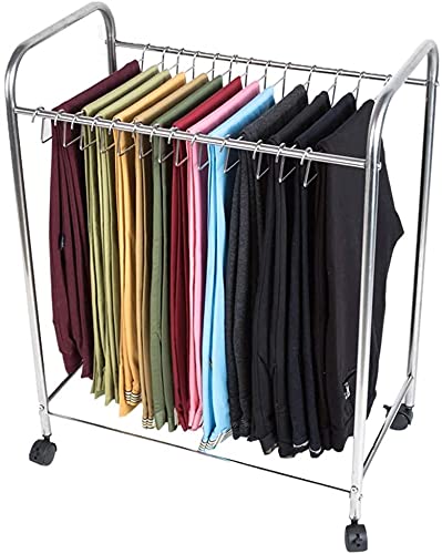 Chariot porte-pantalons en acier inoxydable pour buanderie et chambre