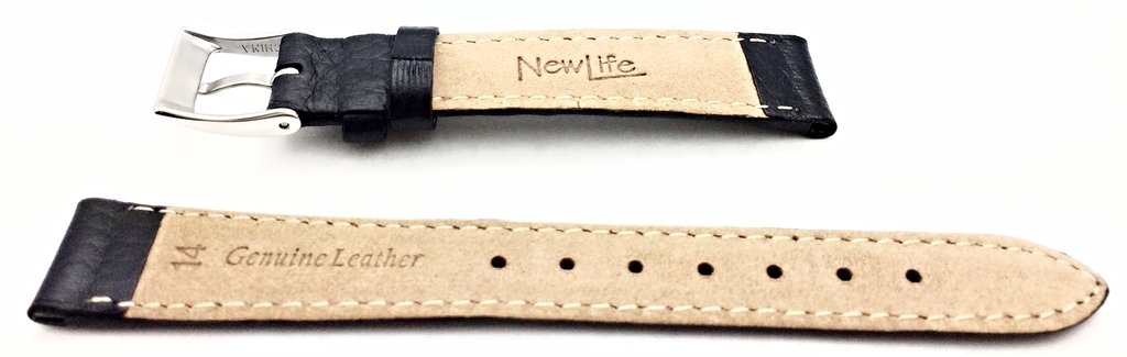 14mm Black Genuine Leather Watchband | Matte Shrunken Grained, Lightly Padded, Replacement Wrist Watchstrap that brings New Life to Any Watch (Womens Standard Length)