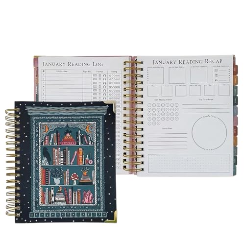 Dmuzsoih Diario de Libros | Planificador Mensual De 12 Meses,Libro de Registro y Diario de Lectura,Para Mujeres, Hombres Y Niños, Seguimiento De Reseñas Y Estudio, Para Amantes De La Lectura