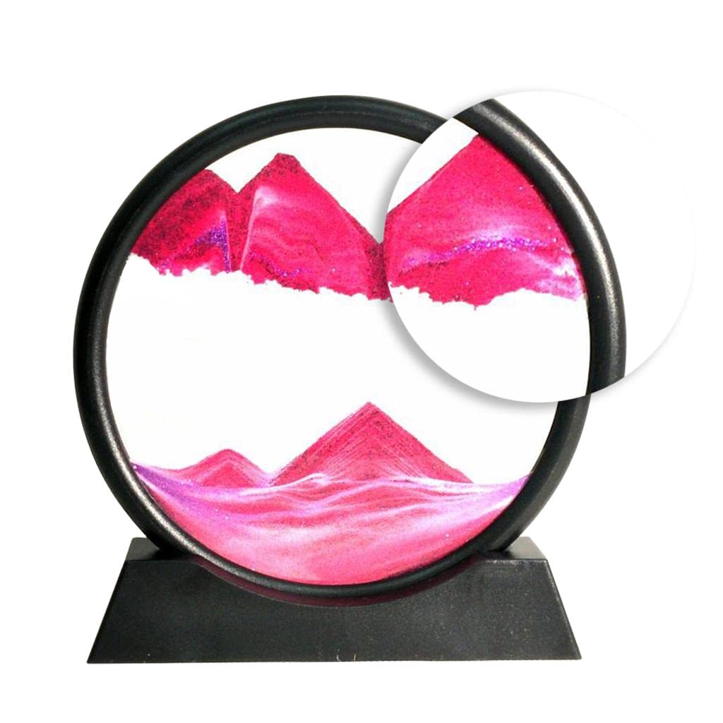 Paowsietiviity Moving Sands Art Picture 3D Dynamic Deep Sea Sand-scape 30,5 cm Rose Red, 30,5 cm