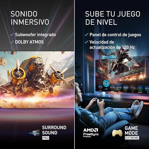 Miniatura 5 de Panasonic Premium TV-50W85BEZ, Serie W85B, 50 Pulgadas, Smart TV 4K Ultra HD QLED, 120 Hz, Fire TV, Dolby Vision y Atmos, Modo Juego Extremo, Compatible con Alexa, Apple, Bluetooth, Negro