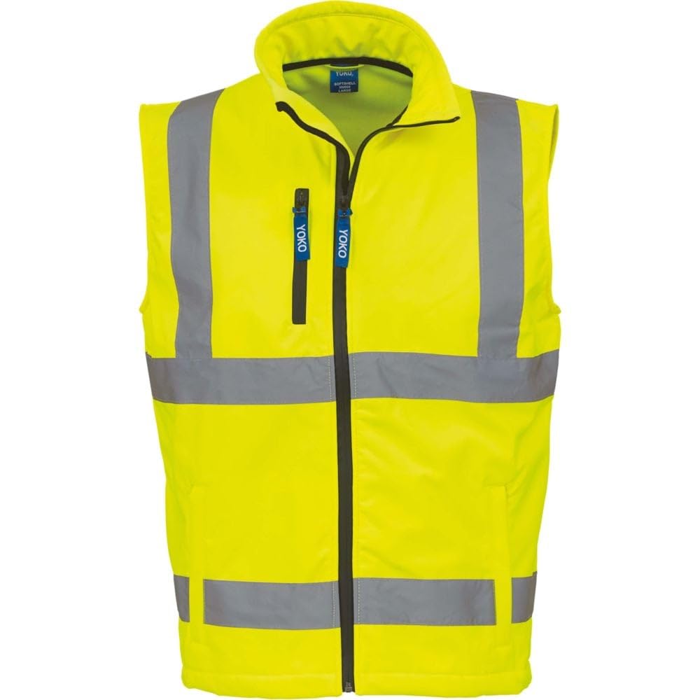 Yoko Men's Yk050/Hv006 Hi-Vis Softshell Gilet - Yellow, Large