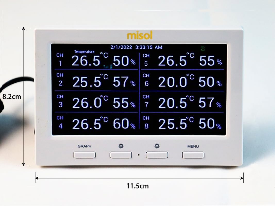MISOL Wireless Weather Station with 5 sensors, 5 Channels, Color Screen, Data Logger, Connect to PC/Drahtlose Wetterstation mit 5 Sensoren, 5 Kanäle, Farbdisplay, Datenlogger, Anschluss an PC