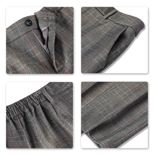 Chic Vintage Plaid Blazer & Pants Set for Effortless Style - Image 7