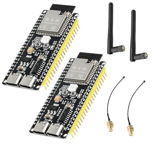 diymore 2PCS für ESP32-S3 DevKitC-1 N16R8 Modul für ESP32 S3 1-N16R8 Entwicklungsboard mit WiFi Bluetooth 5.0 USB C Anschließbare Antenne mit Antenne